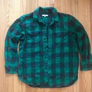 Madewell green/grey plaid flannel size S